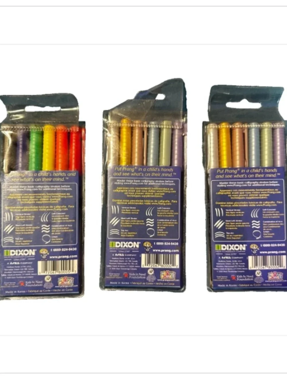 Lot of 3 Prang Brush Pens Sets Metallic & Classic 6 Count Acid Free Art Markers